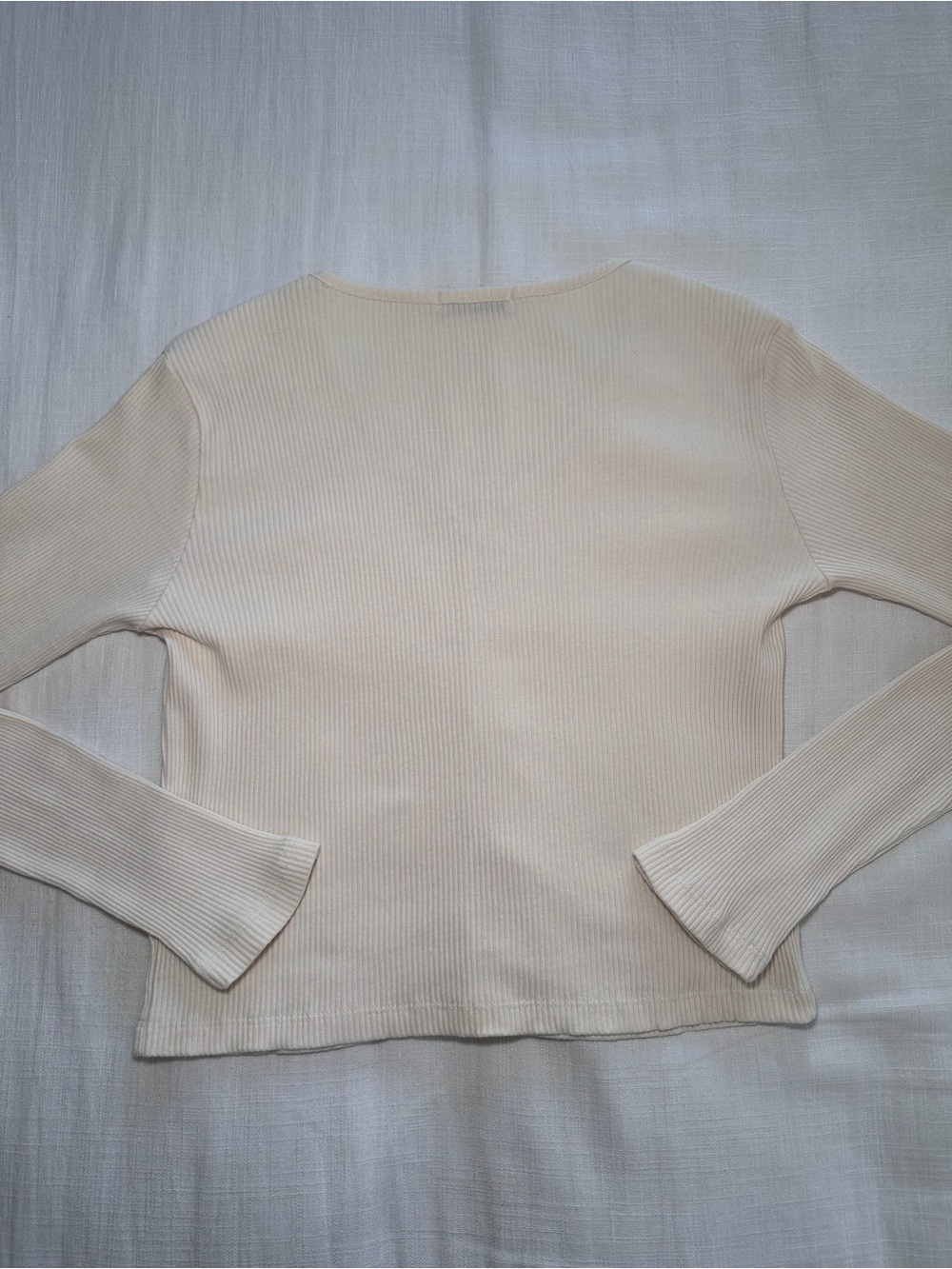 Nomad Ribbed Button Front Cream Cardigan Size Small - Picture 7 of 10